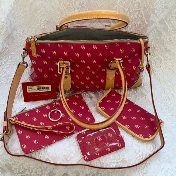 Dooney & Bourke Handbags - Vintage dooney bourke monogram set fushia